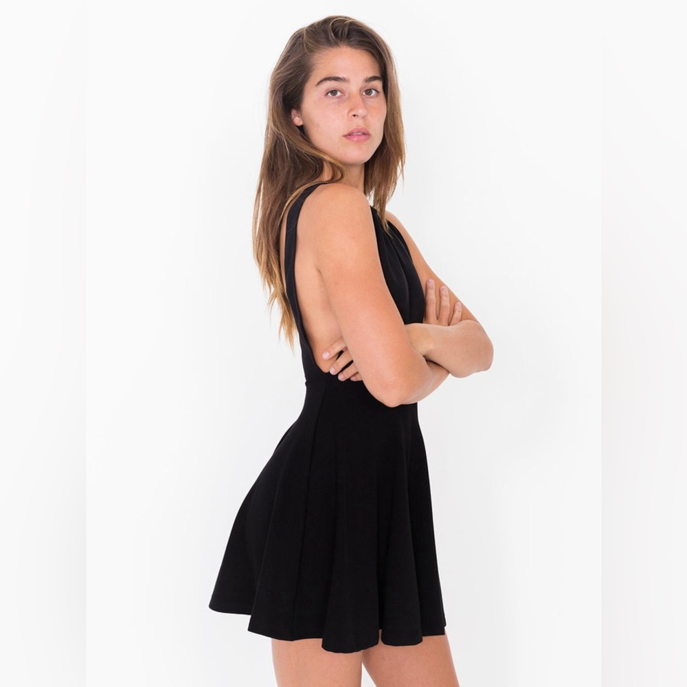 American Apparel Black Ponte Skater Dress